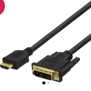 HDMI till DVI-adapterkabel för anslutning av en HDMI-källa till en DVI-skärm HDMI till DVI-adapterkabel för anslutning av en HDMI-källa till en DVI-skärm eller vice versa. 