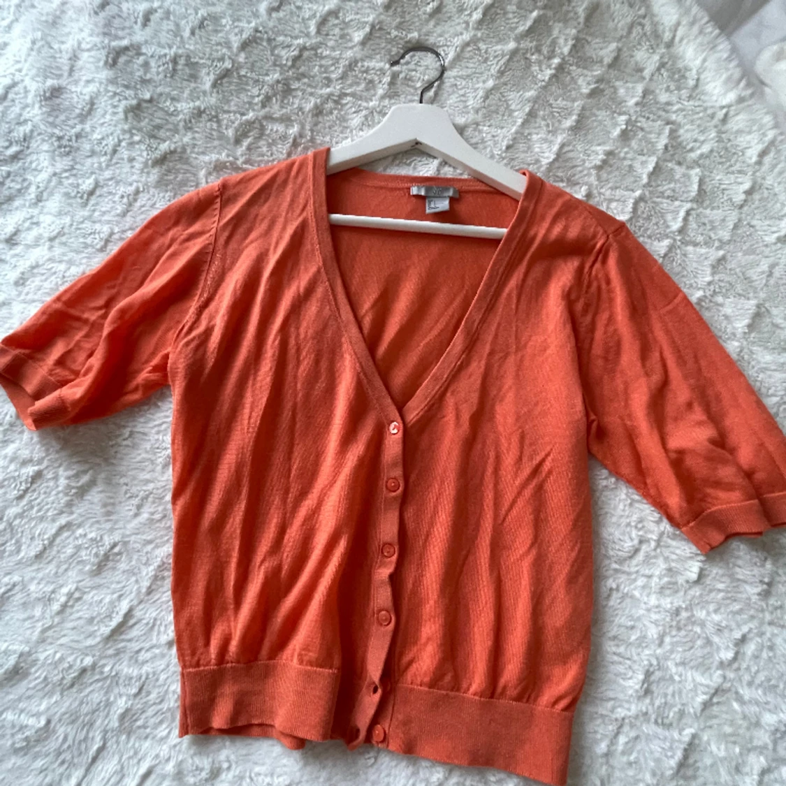 kortärmad kofta korall