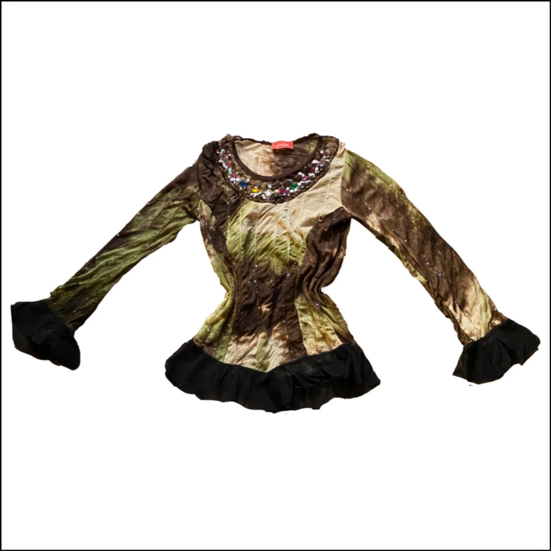 Cool vintage top med stenar och paljetter