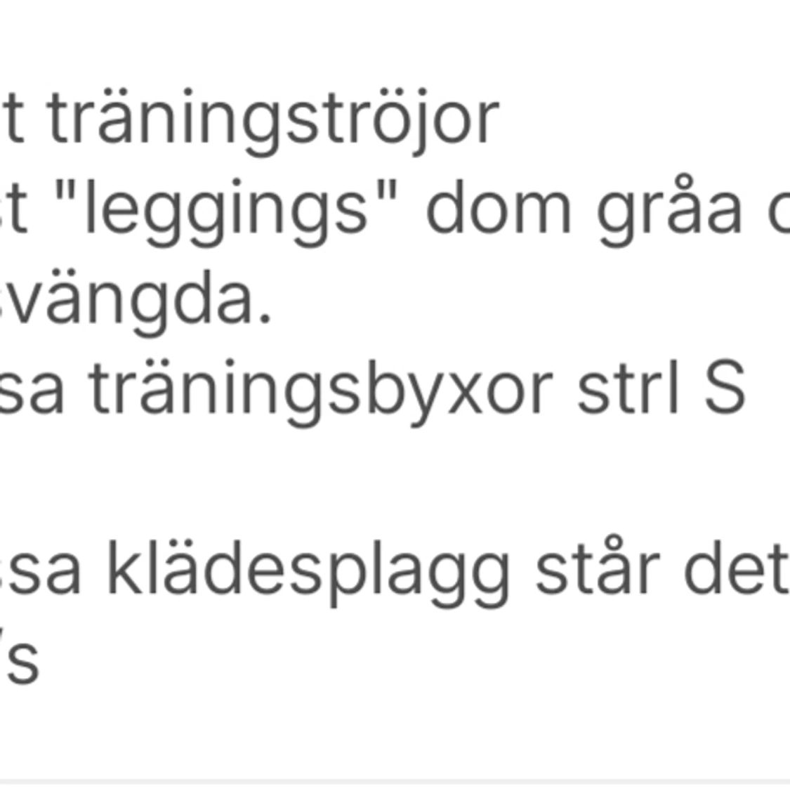 6 plagg träning  - 90