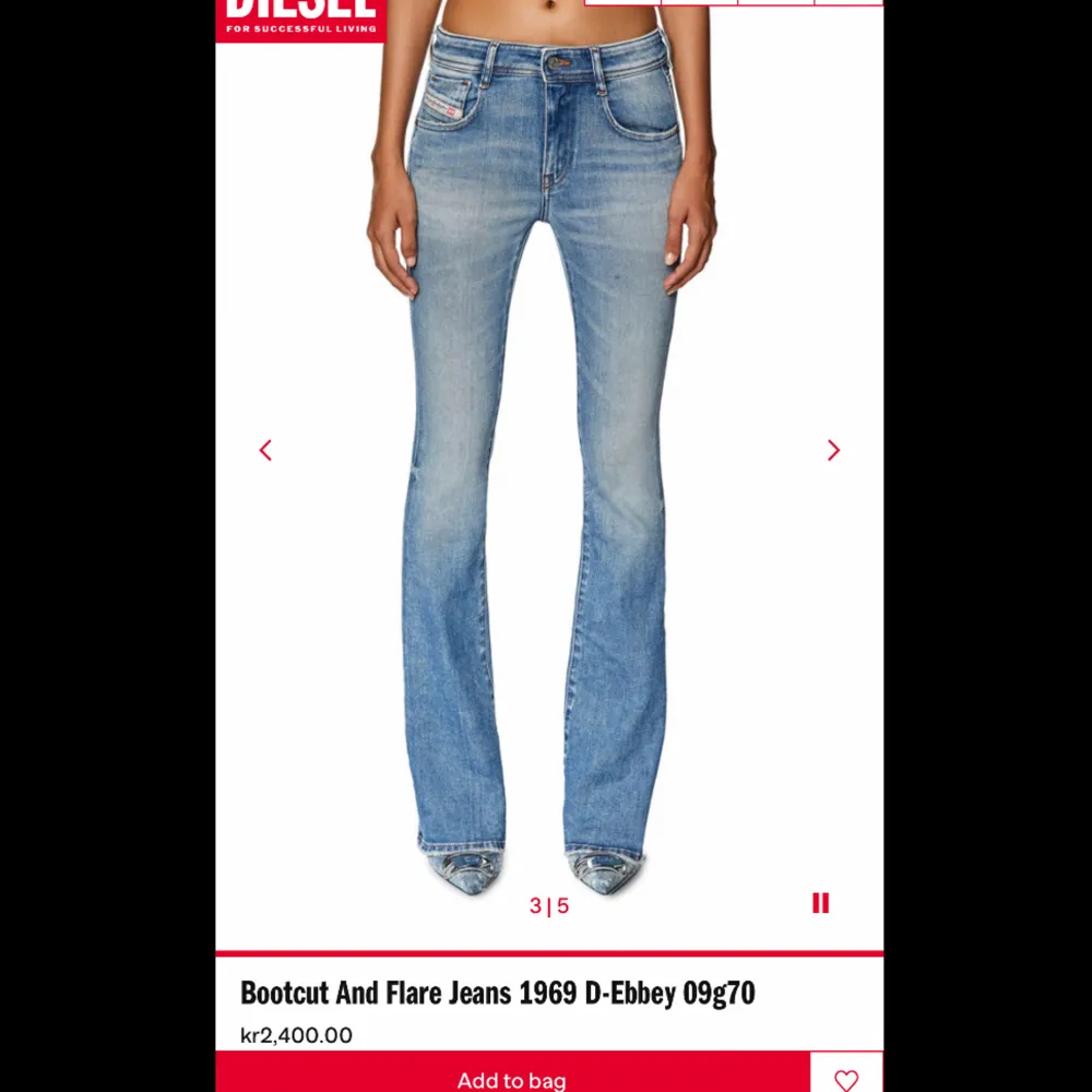 Diesel jeans, köpta från deras hemsida. Storlek 27. Så är långa i benen W 27 L 34. Sjukt snygga. Köpta för 2400 säljer för 950❤️. Jeans & Byxor.