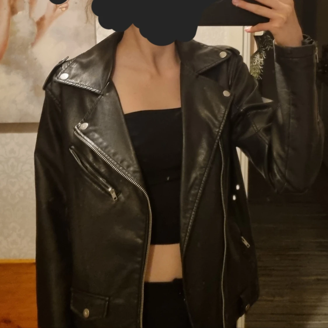 Svart läderjacka 