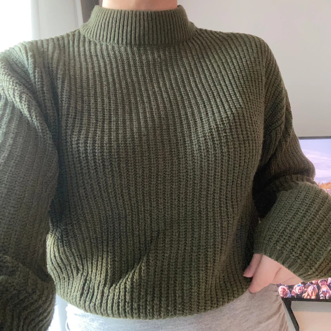 Croppad stickad tröja - 90