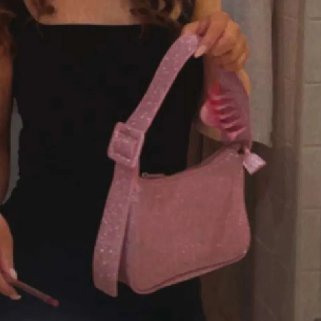 Rosa glitter väska - 91