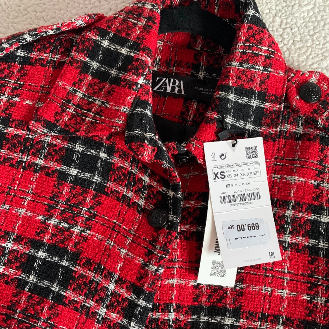 ZARA kort röd rutig vårjacka - 91