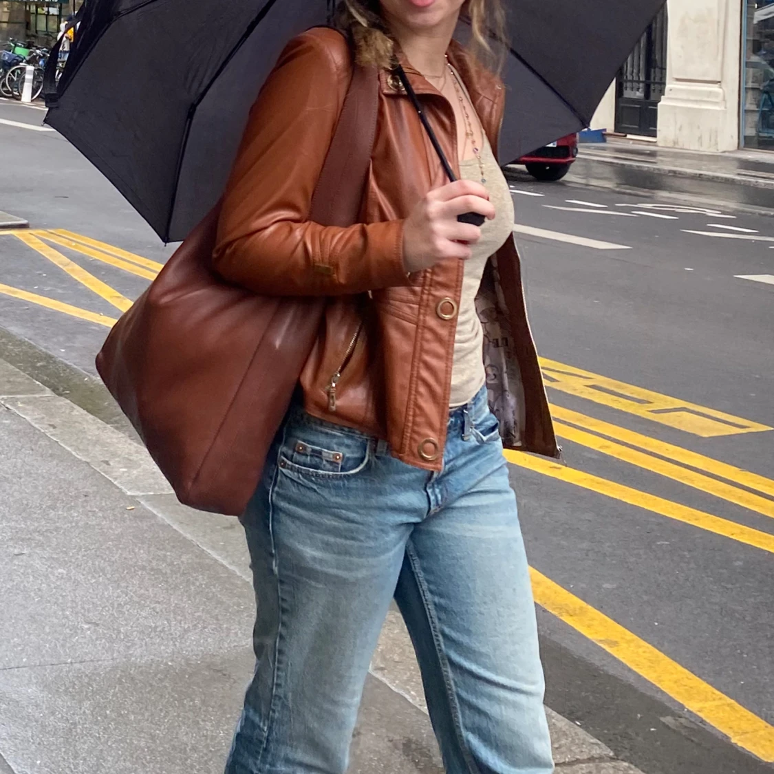 Brown leather jacket 