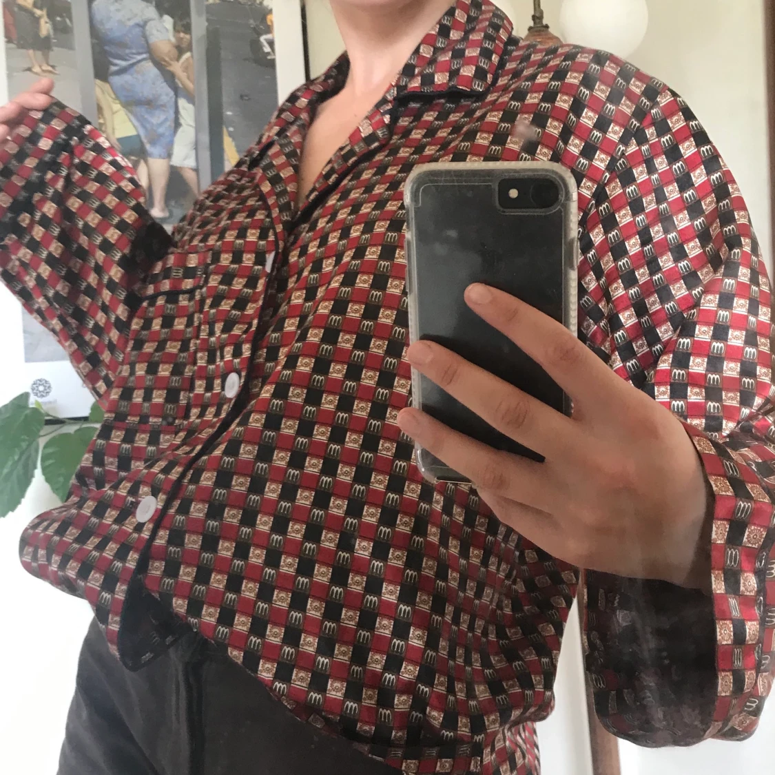 Mönstrad ”silkes”skjorta - 90