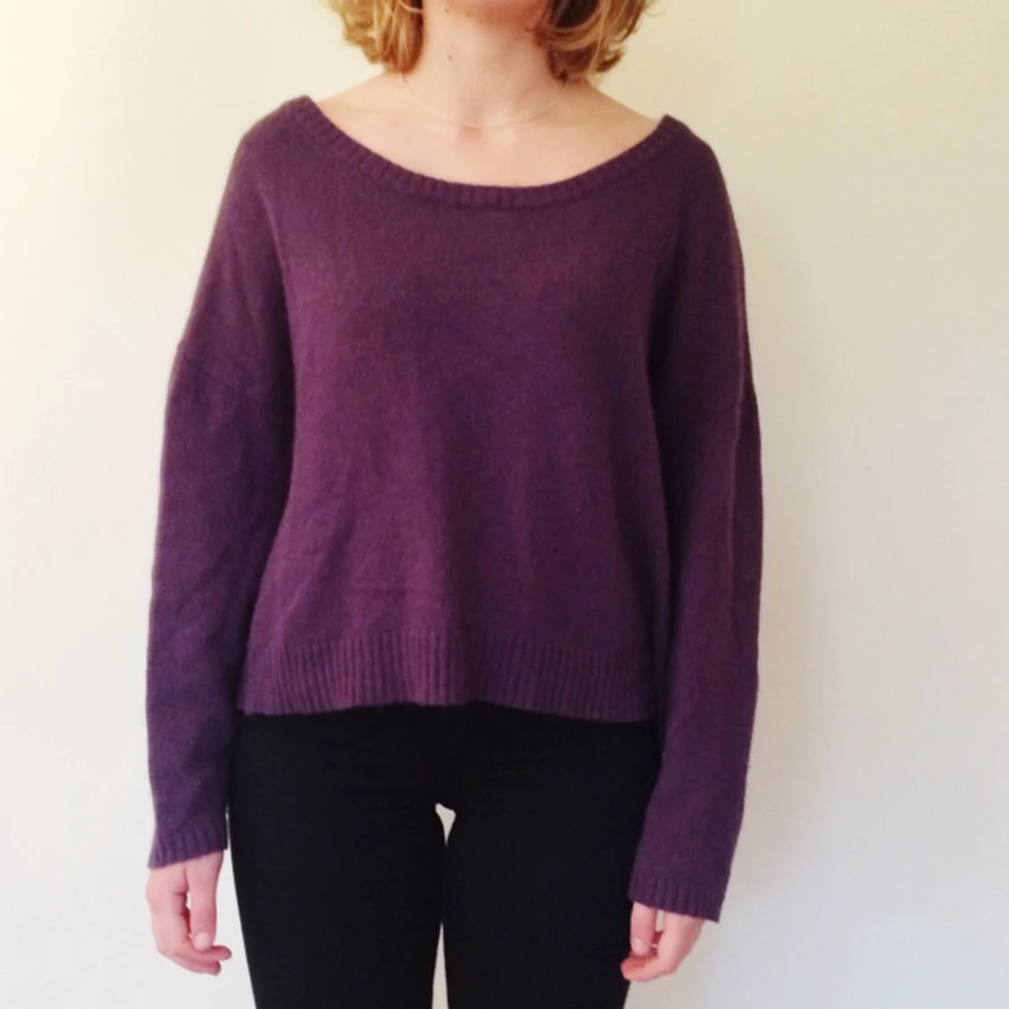 Lila stickad tröja från weekday - 1412434800