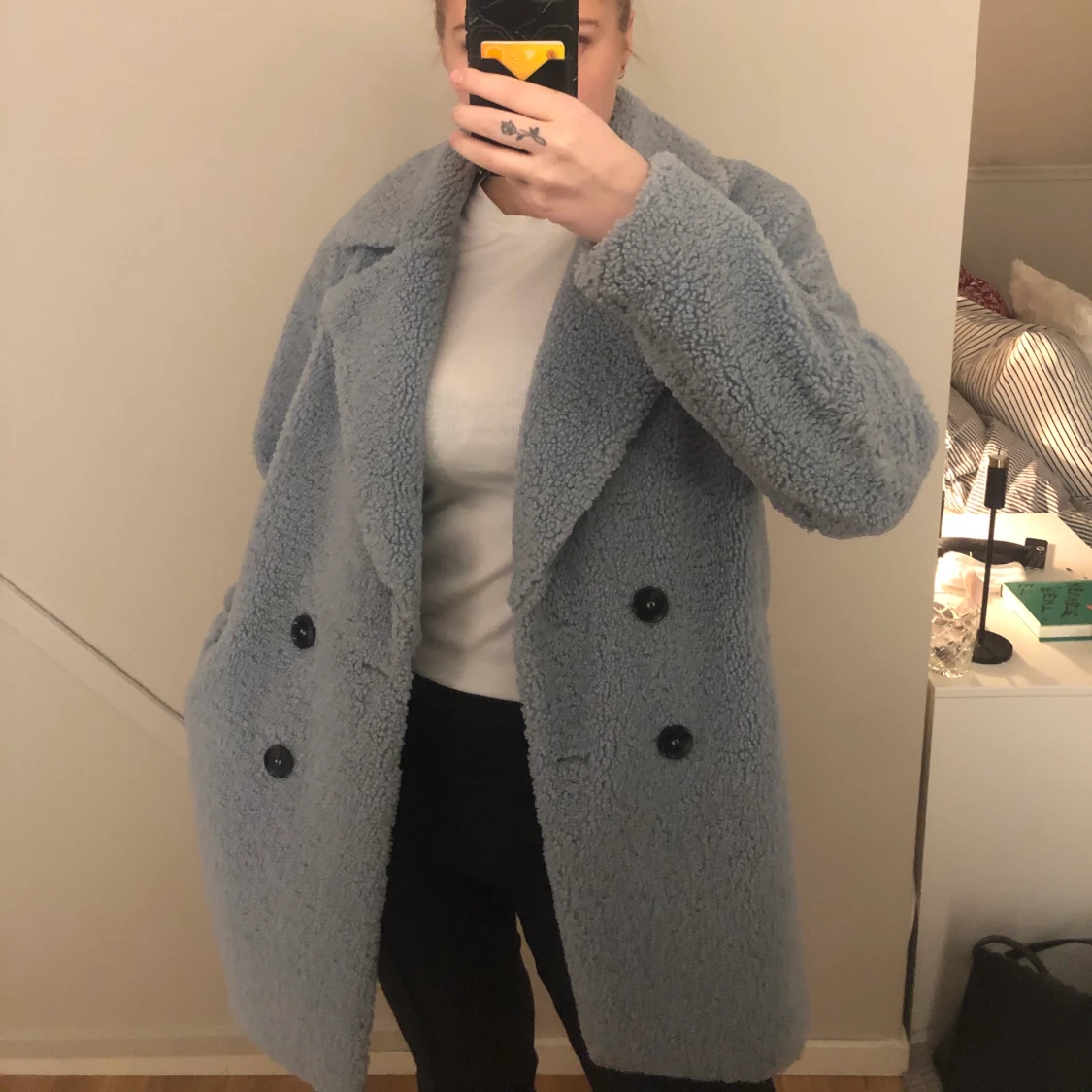 Blå fluffig jacka  - 91