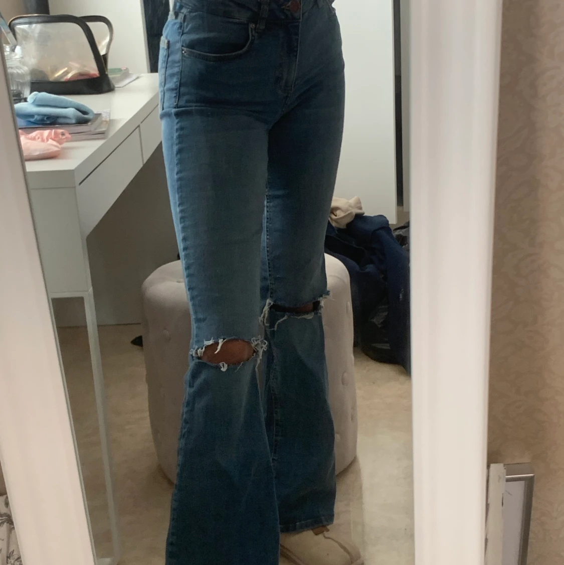 Blå bootcut jeans! - 90