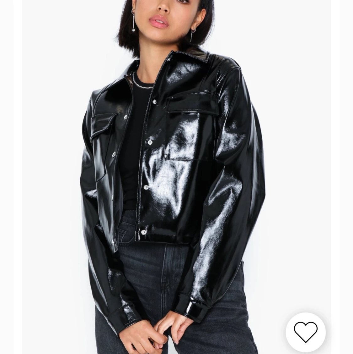 Cropped vit lackjacka  - 91