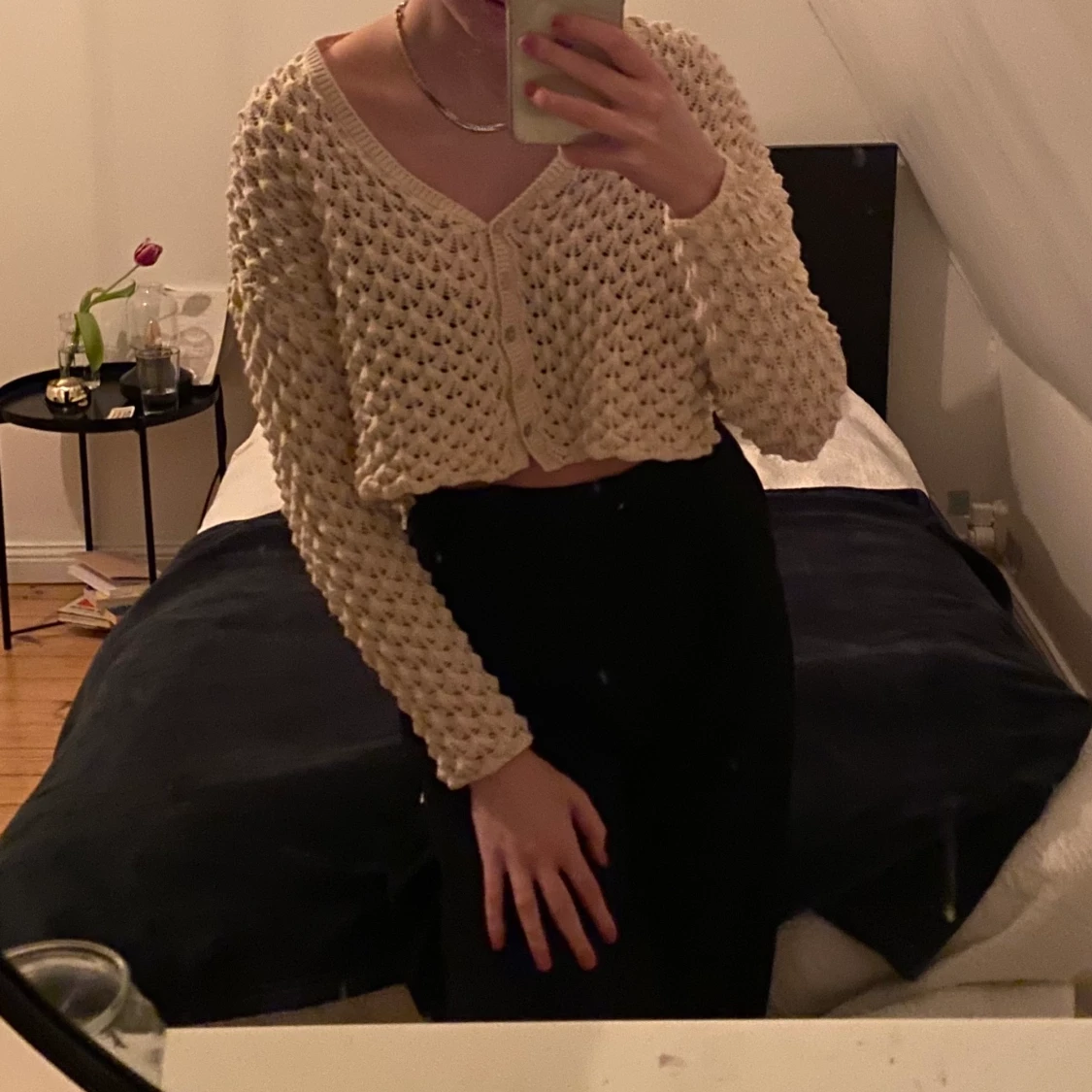 Virkad kofta från zara