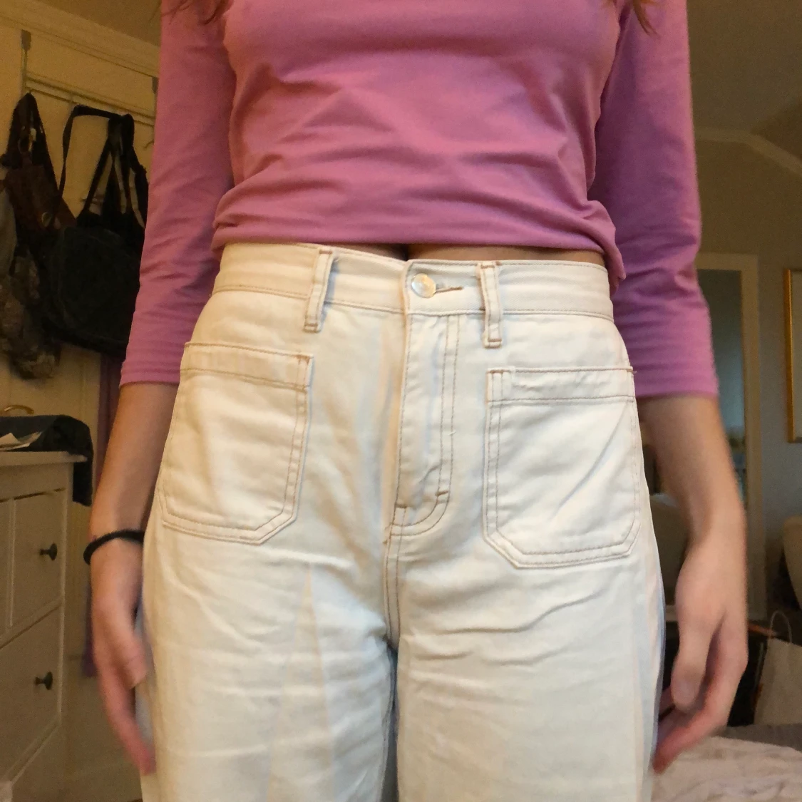 Krämvita byxor - 90
