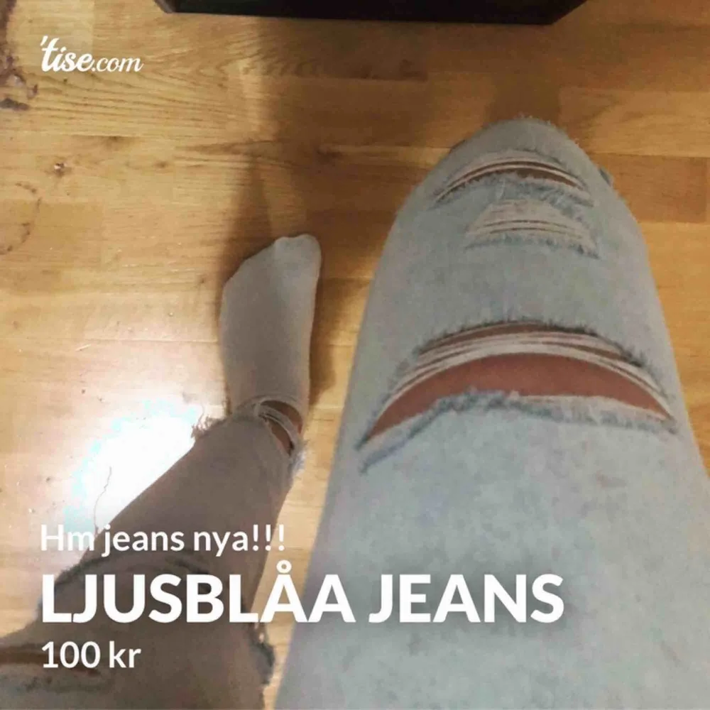 Helt nya jeans från hm i storlek xs! Jätte fin färg och modell! Ganska små på mig o säljer därför!. Jeans & Byxor.