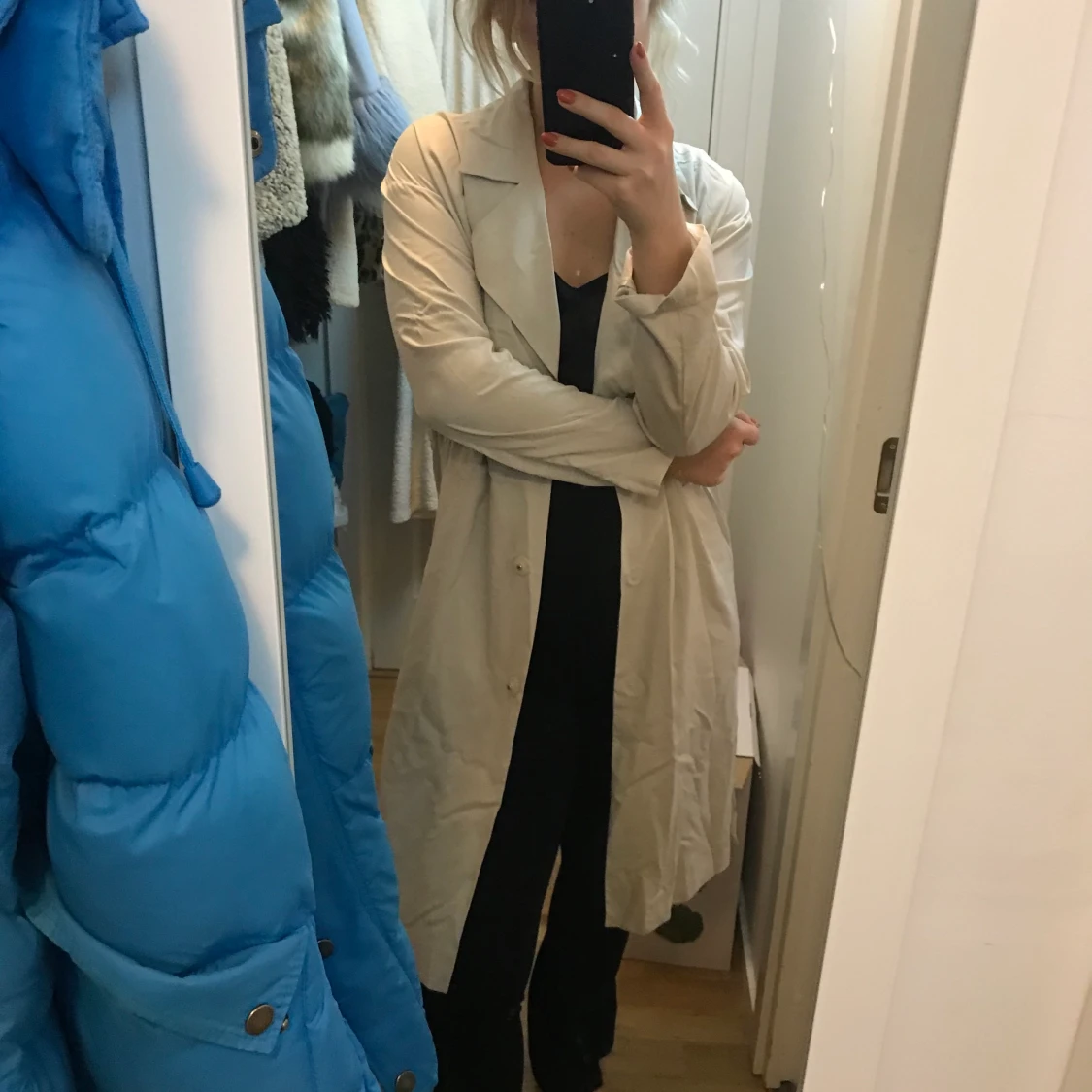 Beige/vit kappa - 90