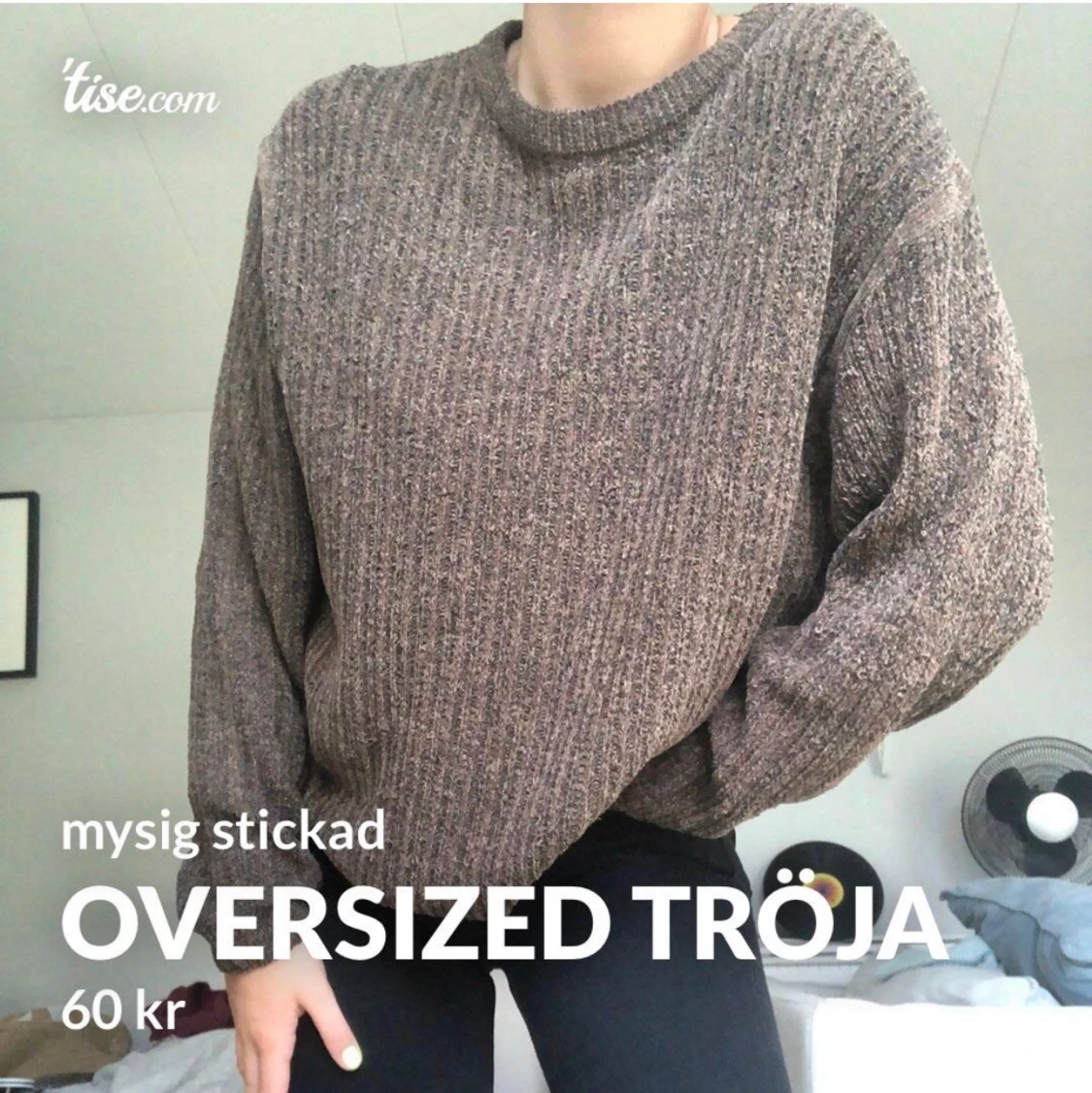 Jätteskön stickad tröja - 90