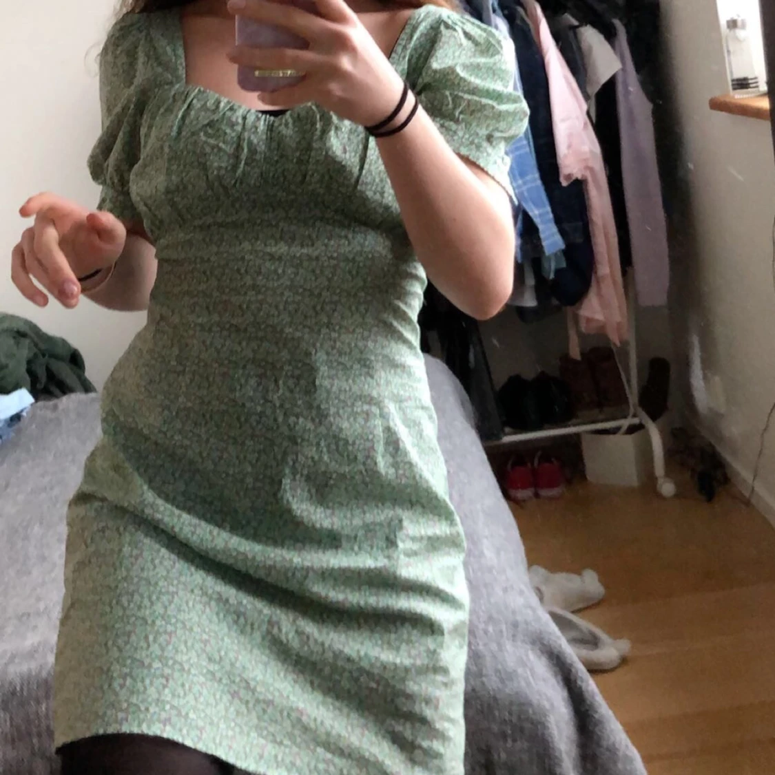 grön klänning - 90