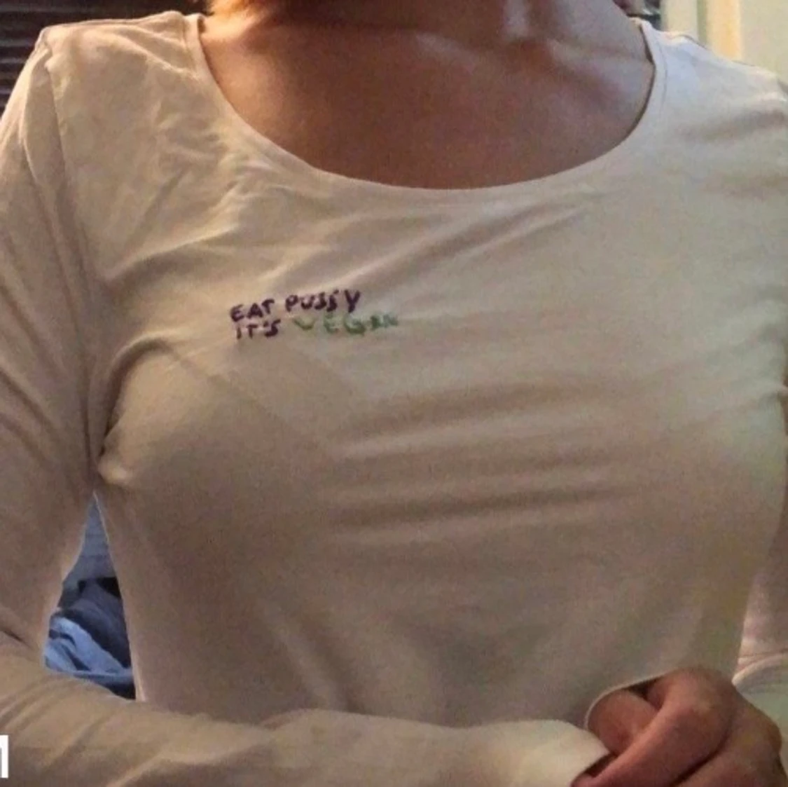 Långärmad vit tröja