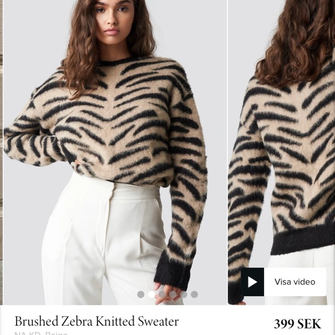 Zebra stickad tröja  - 90