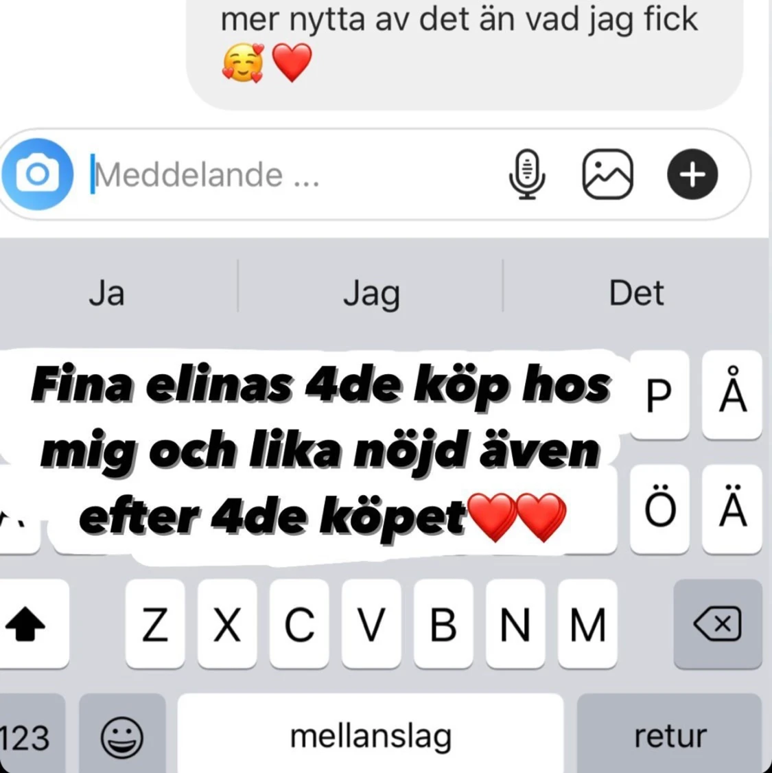 Nöjd kund från instagram 