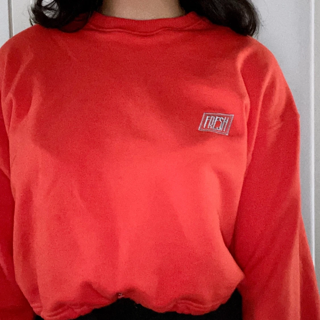 Långärmad röd/orange sweater - 90