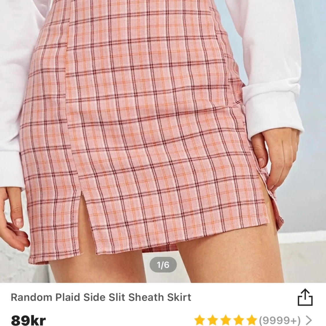 Rosa pläd kjol - 90