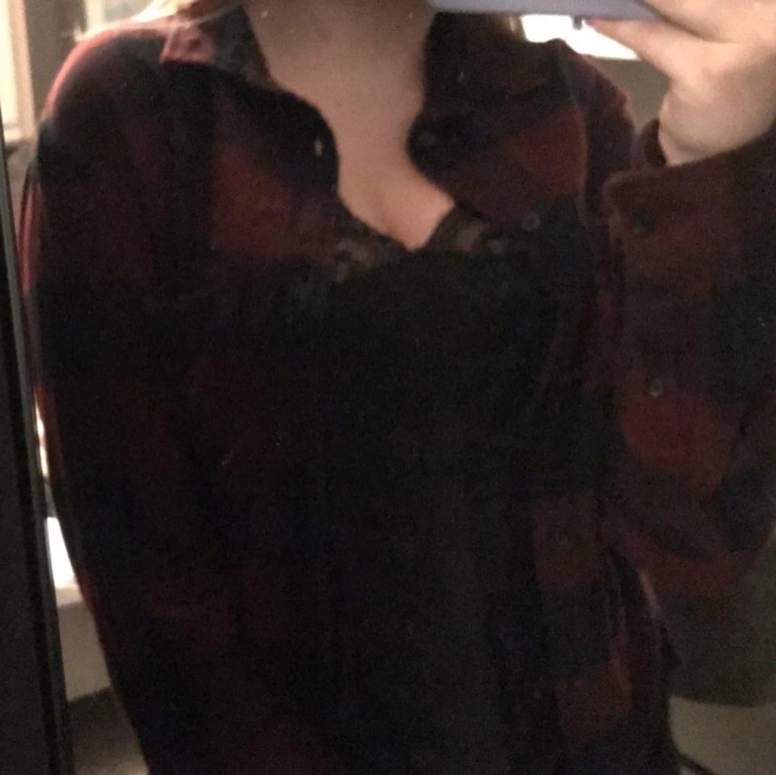 Rödrutig skjorta strl S