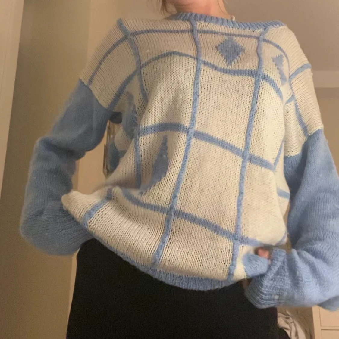 Skit snygg blå mys topp