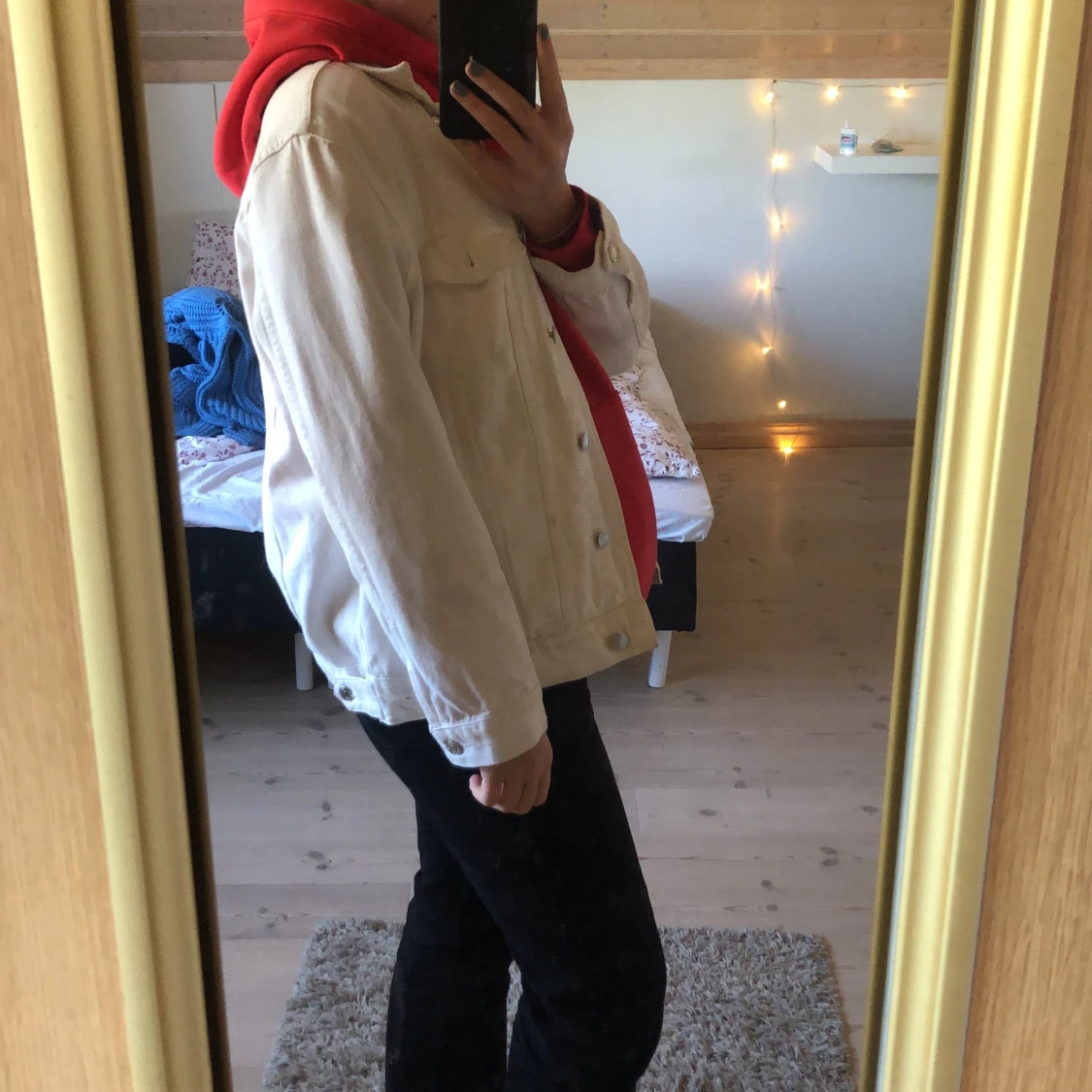 Vit oversize jeansjacka 
