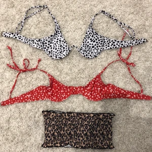 Bikiniöverdelar  - Säljer tre stycken bikiniöverdelar 80kr st. Alla är i storleken S och kommer ifrån shein. Har även underdel till den längst upp och längst ner. Skriv för fler bilder ❤️