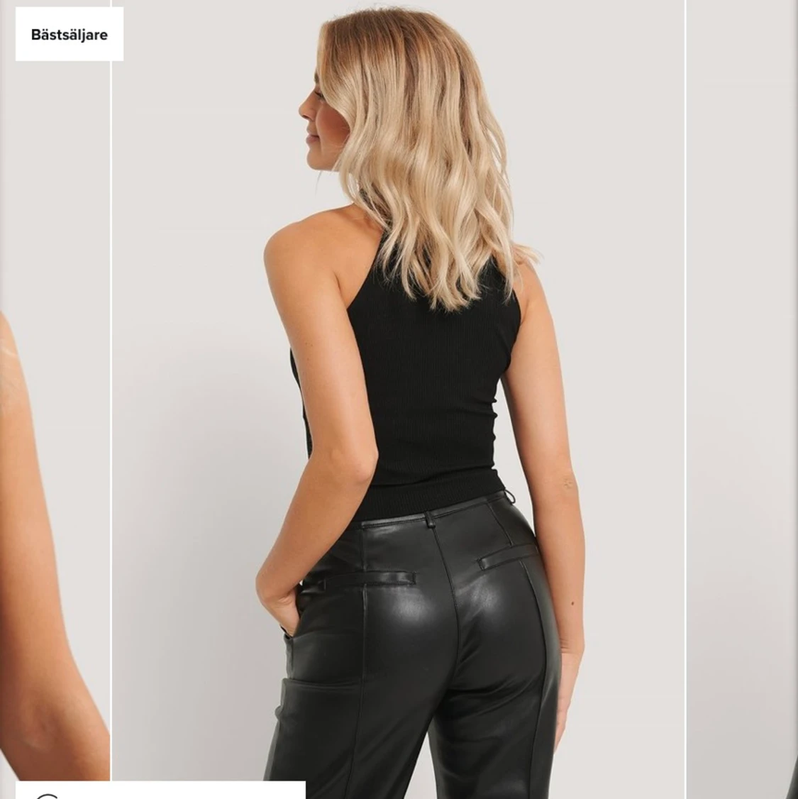 Ribbad topp med hög krage strl M - 91