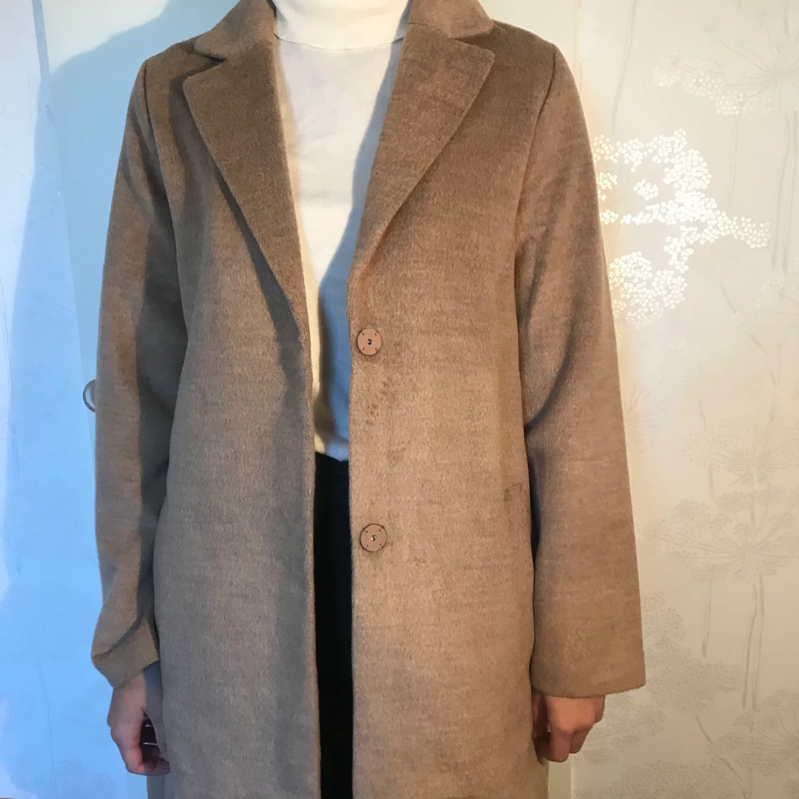 Beige höstkappa - 90