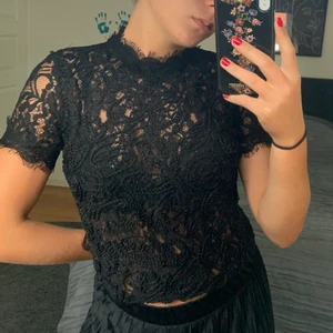 Spetströja - Svart tröja från Zara. Genomskinlig - har svart bralette under på bilderna, dragkedja i bak. Knappt använd