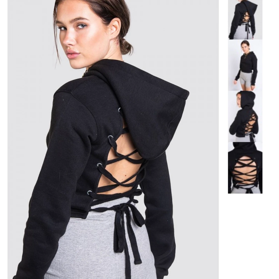 Hoodie open back stl. S