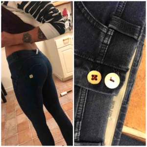  - Använda en gång, knappen bytt pga att den lossnade direkt. xs, låg midja, hellånga. 