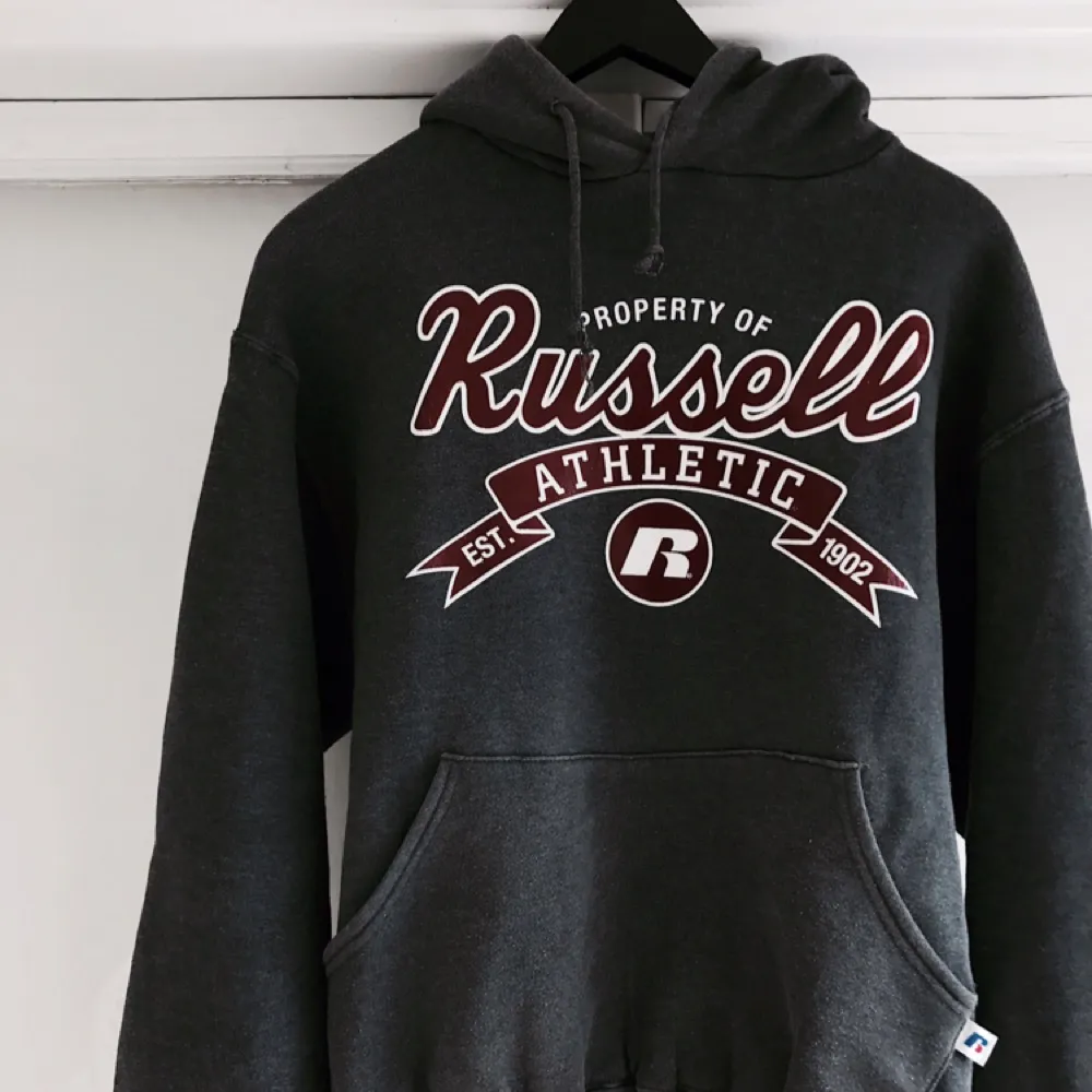 Skitsnygg vintage Russell Athletic hoodie köpt på 90-talet i USA! I perfekt slitet skick!. Hoodies.