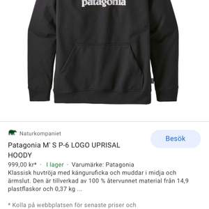 I princip helt ny Patagonia hoodie i svart. Använd kanske 5 gånger. I storlek S. Funkar såklart för både tjej och kille. 