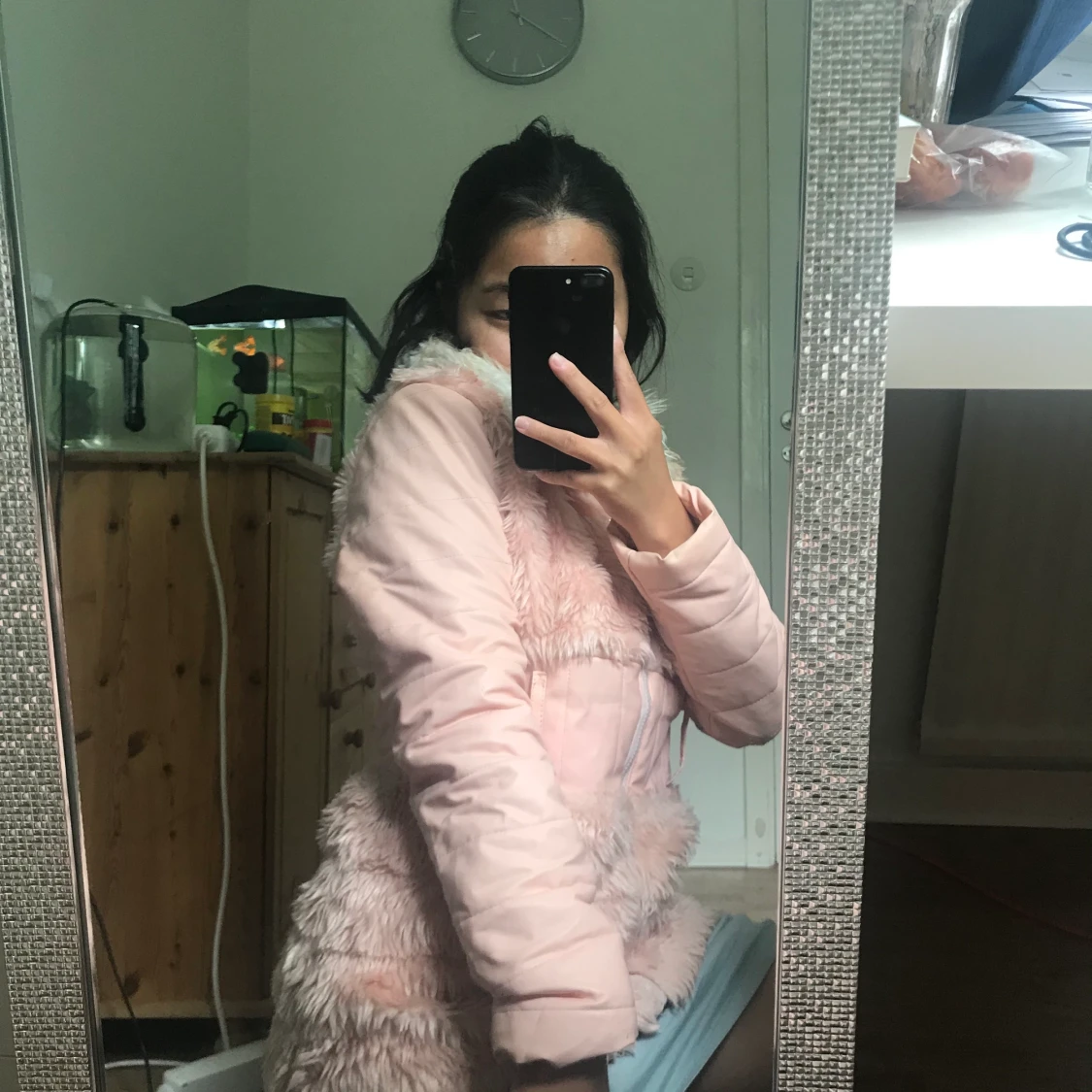 Söt rosa vinter jacka in storlek 36/38