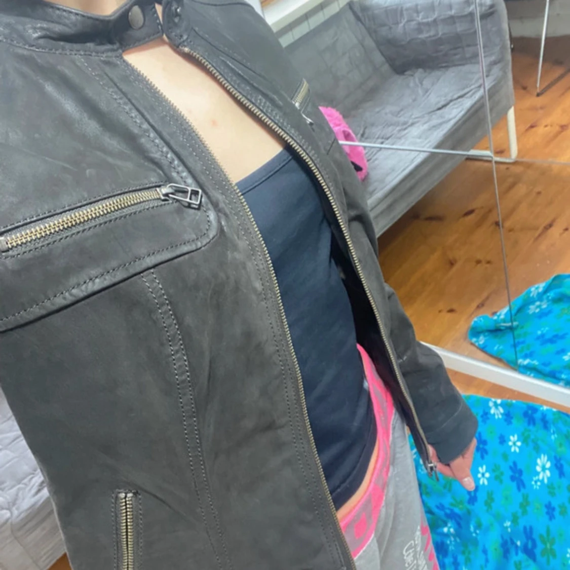 Svart skinnjacka från Miss Selfridge - 91