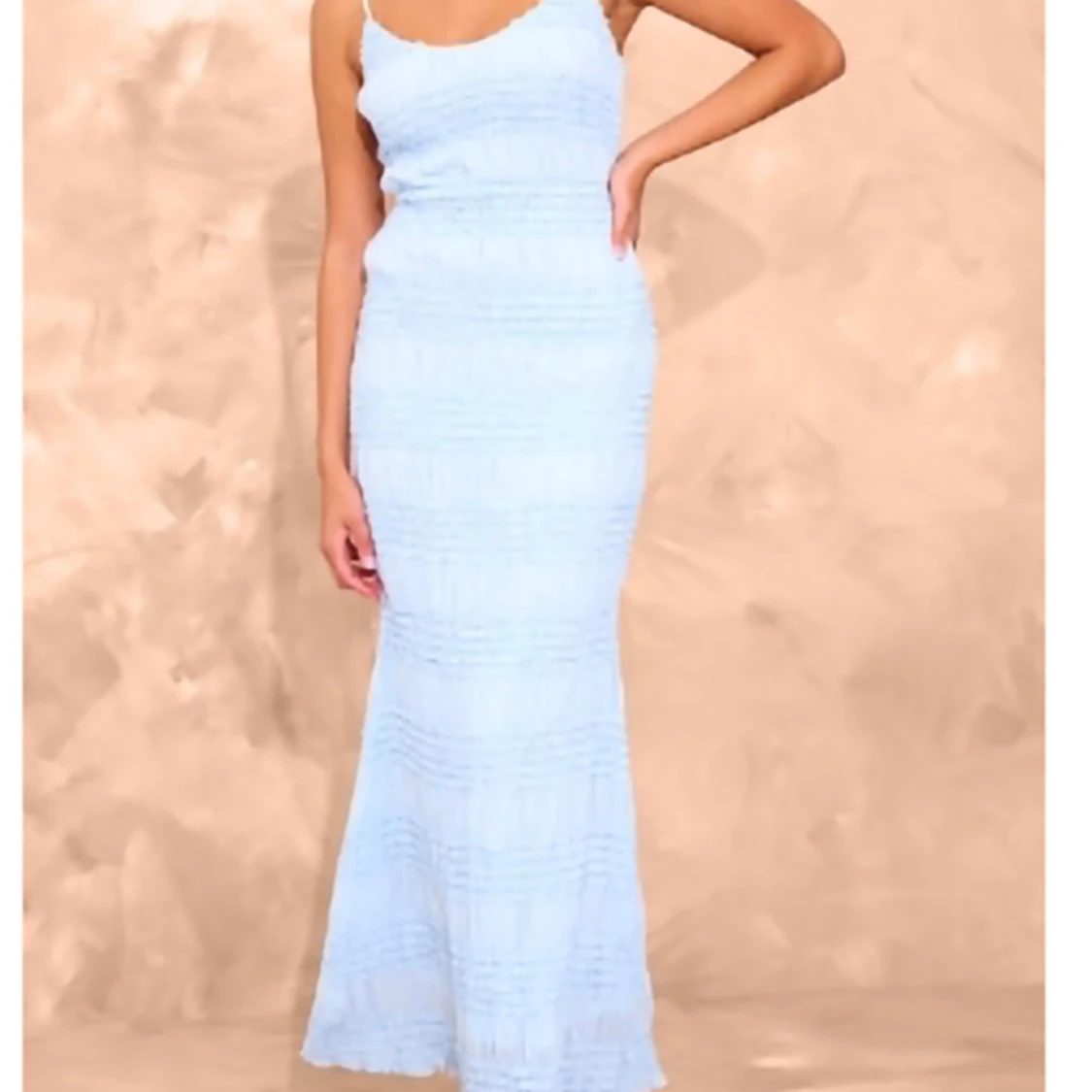 Ljusblå långklänning