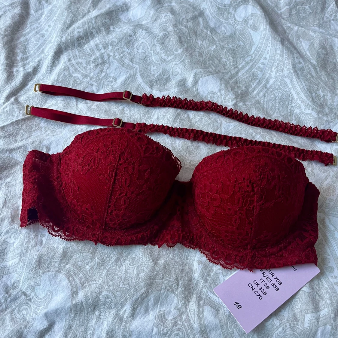 Röd spets-bh från H&M - 90