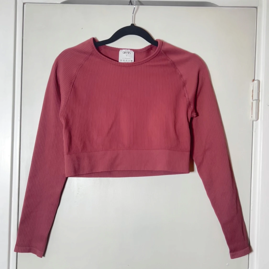 Rosa ribbad crop top - Aim'n