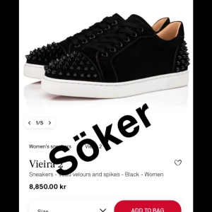 Svarta sneakers med nitar - söker svarta loubiutin