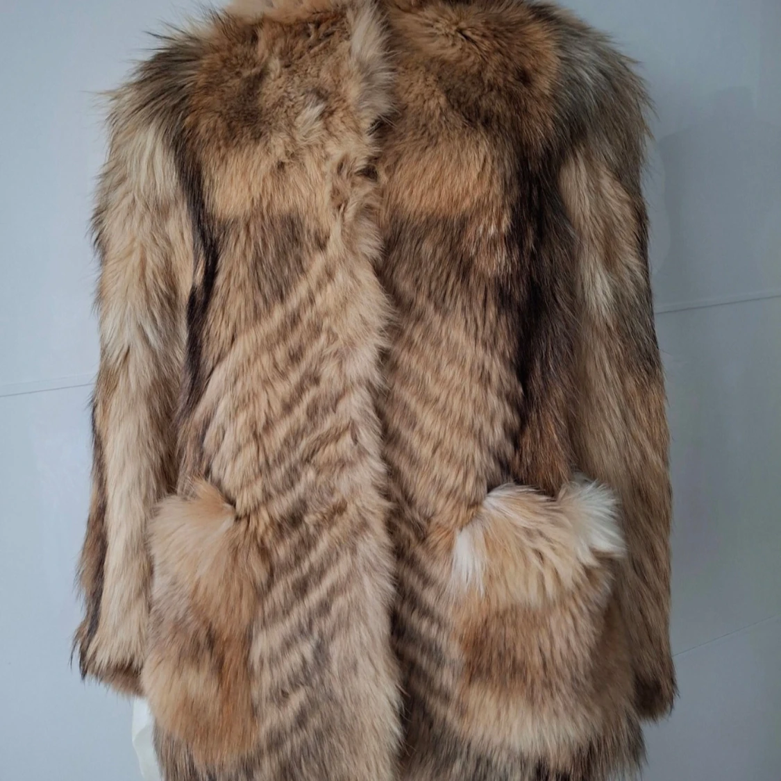 Brun pälsjacka - 90