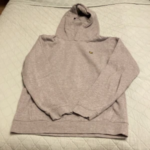 Grå hoodie från Lyle & Scott Junior - Säljer en stilren grå hoodie från Lyle & Scott i storlek 14/15 år.  Den har en klassisk design med en liten broderad logga på bröstet och en bekväm huva. Perfekt för både vardag och chill. Skön och mjuk i materialet. Tröjan är i fint använt skick. 