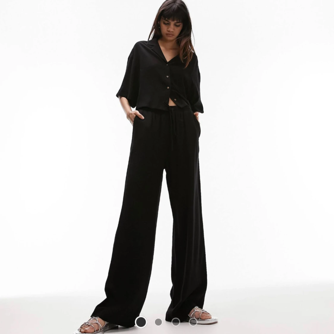 Svarta linnebyxor - 92