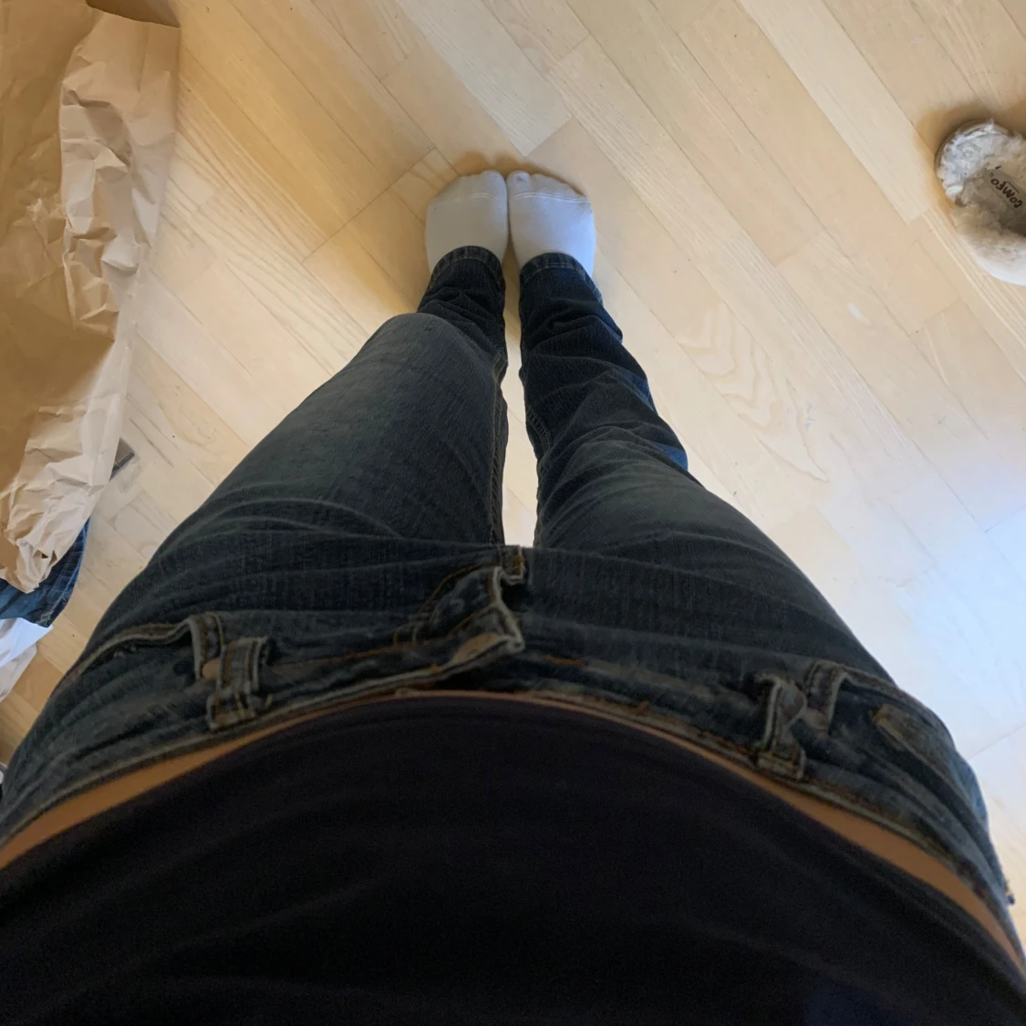 Blå lowwaist jeans - 92