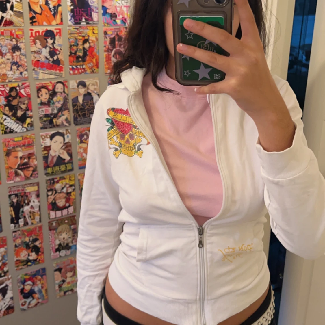 Vit ed hardy kofta  med tryck - 91