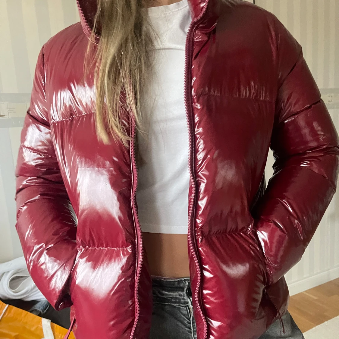 Glansig Tommy hilfiger pufferjacka  - 90