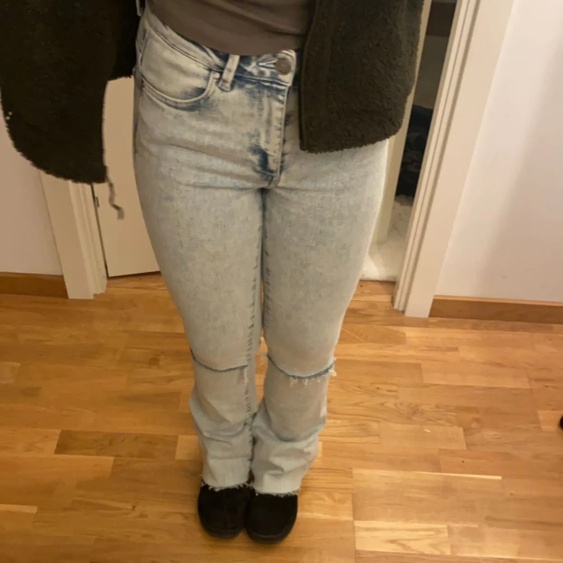 Ljusblå bootcut jeans - 91